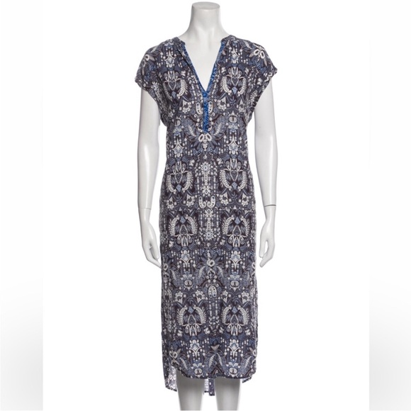 XiRENA Dresses & Skirts - XiRENA Kennedy 100% cotton gauze kaftan midi dress swim cover XS Blue Eye Cat